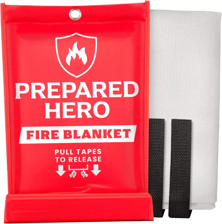 Prepared hero fire blanket